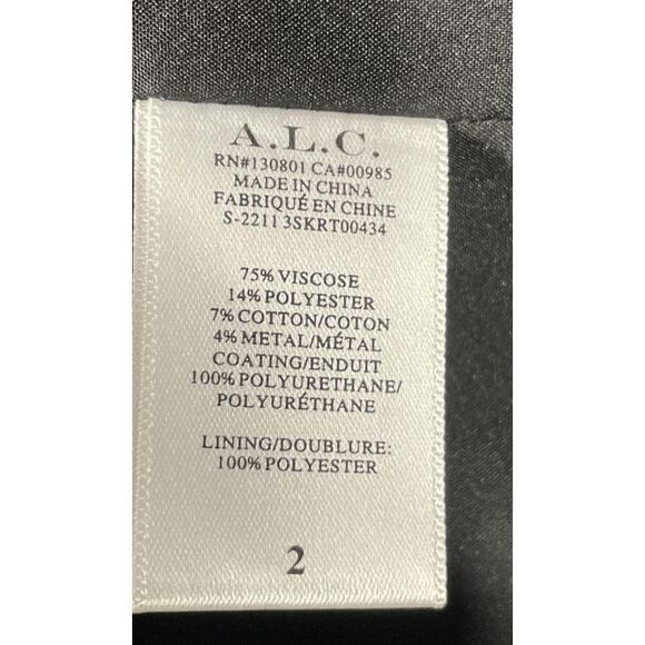 A.L.C. Vegan  Leather Pencil Skirt – Chocolate Brown Size 2 NWT - Picture 3 of 6